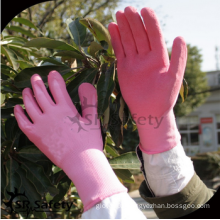 SRSAFETY pink color pu gloves/10 gauge latex glove manufacturer gloves